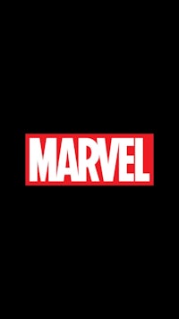 marvel logo on a black background